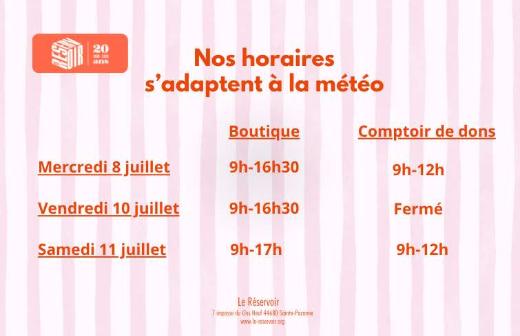 Attention Modifications des Horaires !!!